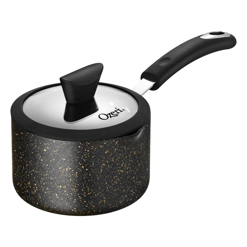 Casserole antiadhésive de 5,3 pte avec couvercle Ozeri Stone Earth All-In-One APEO & PFOA, 1,5 L (1,6 pte), Or