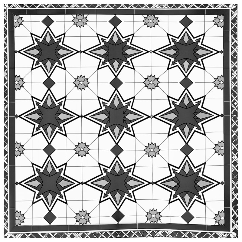 Black White Star Pattern Comforter, Queen