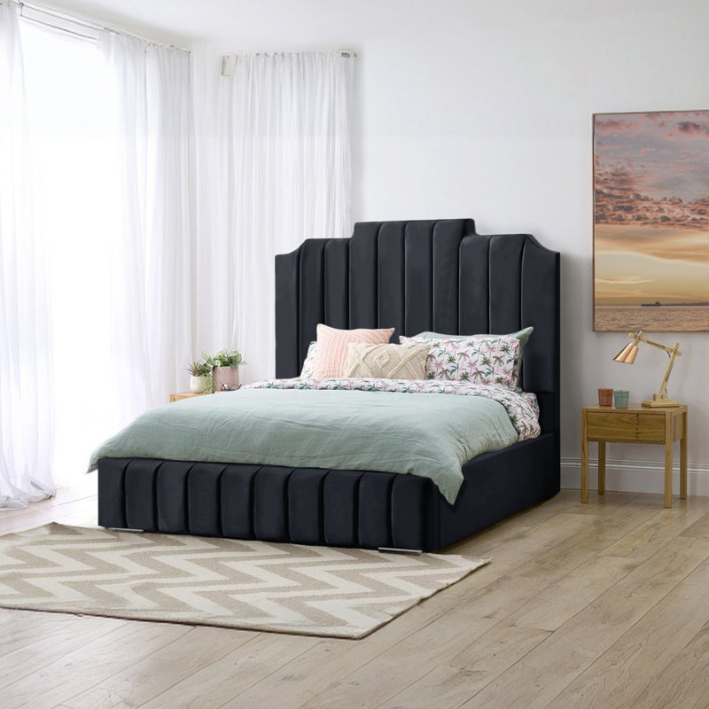Alyshea Upholstered Bed, Steel, Double (4'6)