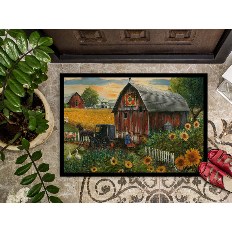 Paillasson d’extérieur antidérapant tournesol Country Paradise, Rectangle 2 pi x 3 pi