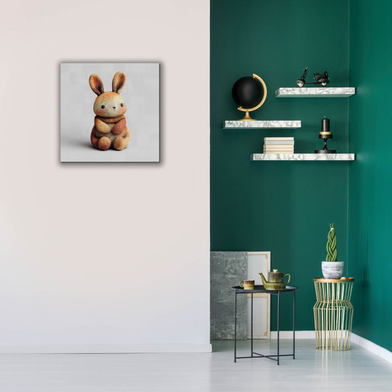  «Kn tricot Baby Bunny» par Ann Klee, art mural sur toile, 26 po x 26 po