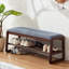  Banc de rangement en bois massif avec coussin et banc de rangement pour hall d'entrée à 2 niveaux-2078162658-2068853036