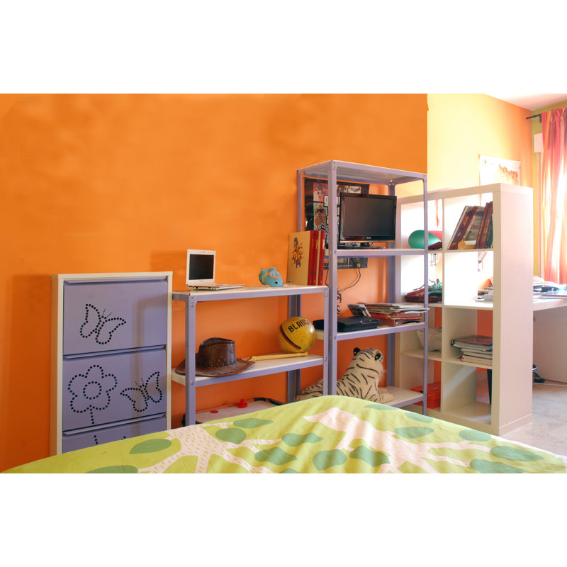 Vannatta 100cm W Steel Height -Adjustable Shelving Unit, Violet