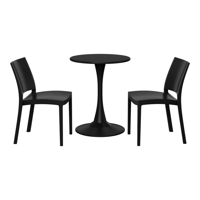 Outdoor Round Dining Set, Black