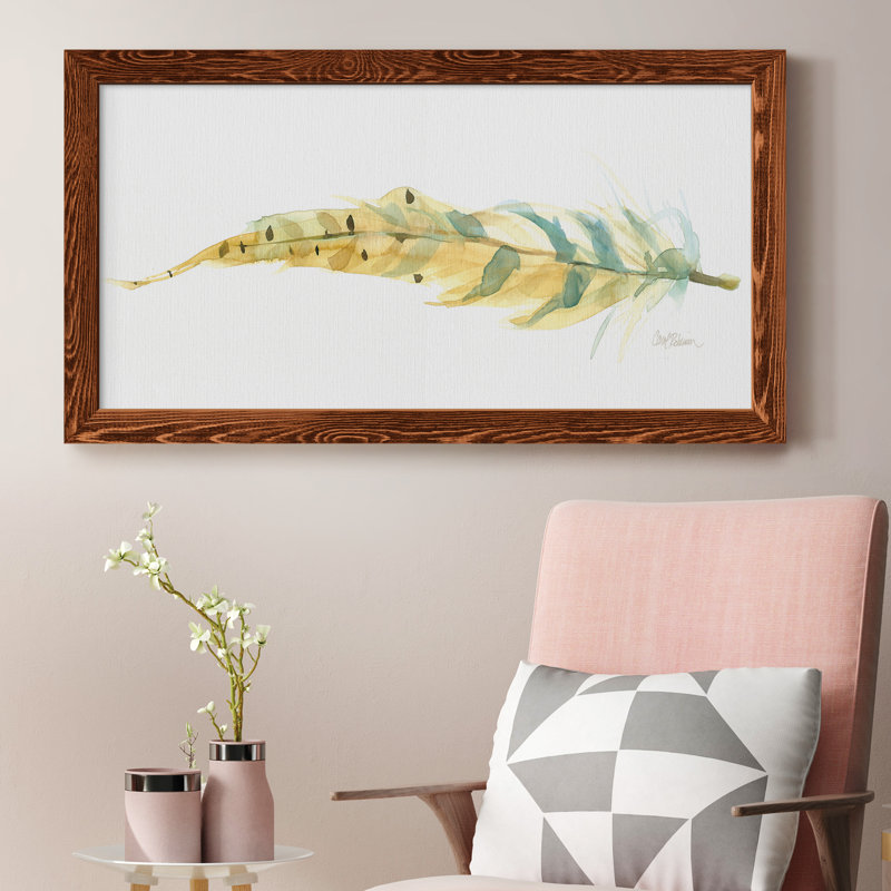Tail Feather III - Peinture sur toile encadrée, Érable