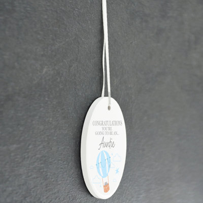 Auntie To Be Oval Shaped Ceramic Ornament