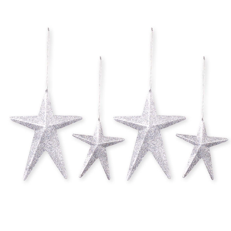 5'' Metal Holiday Shaped Ornament, White