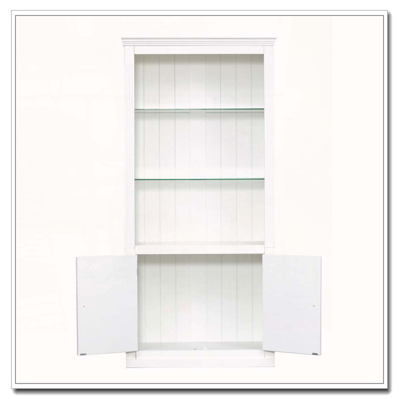 Display Shelf with 5-Colors Dimmable Ceiling Light, White