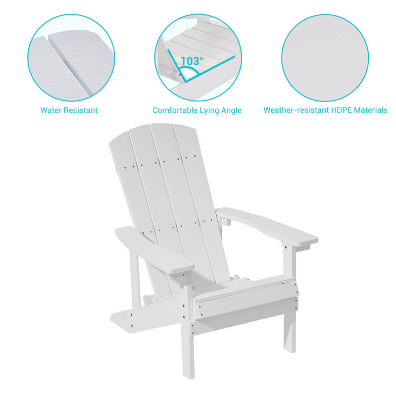Chaise Adirondack en plastique Armenio, Blanc