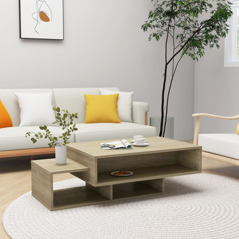 Godding Pedestal Coffee Table with Storage, Sonoma Oak