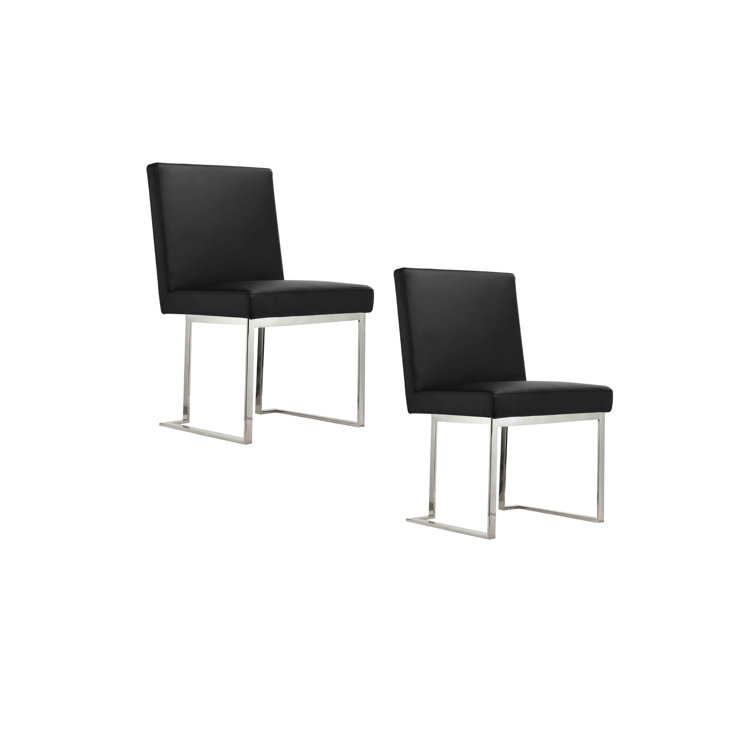 Chaise d'appoint de salle à manger rembourrée en velours Pangea Home Dexter
