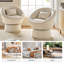 Fauteuil demi-tonneau pivotant rembourré Kizzie-92575801