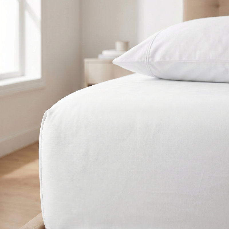 Ensemble de draps fendus hypoallergéniques, Ensemble de draps pour taille de lit grand avec tr, Blanc