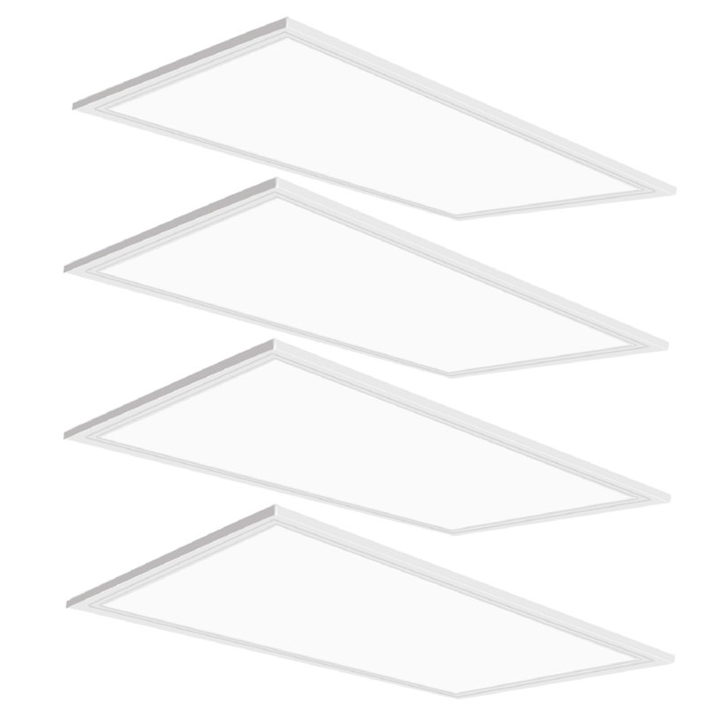 2x4 LED Flat Panel Light, 4 Pack 7800LM Drop Ceiling Light Fixture, 5000K Flat Panel LED Ceiling Lamp 0-10V Dimmable 2x4 Recessed Edge-Lit Troffer Fixture for Office Kitchen, ETL Listed