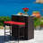 3PCS Patio Wicker Rattan Bar Set Table w/2 Turquoise Cushioned Stools-111465957-59049362