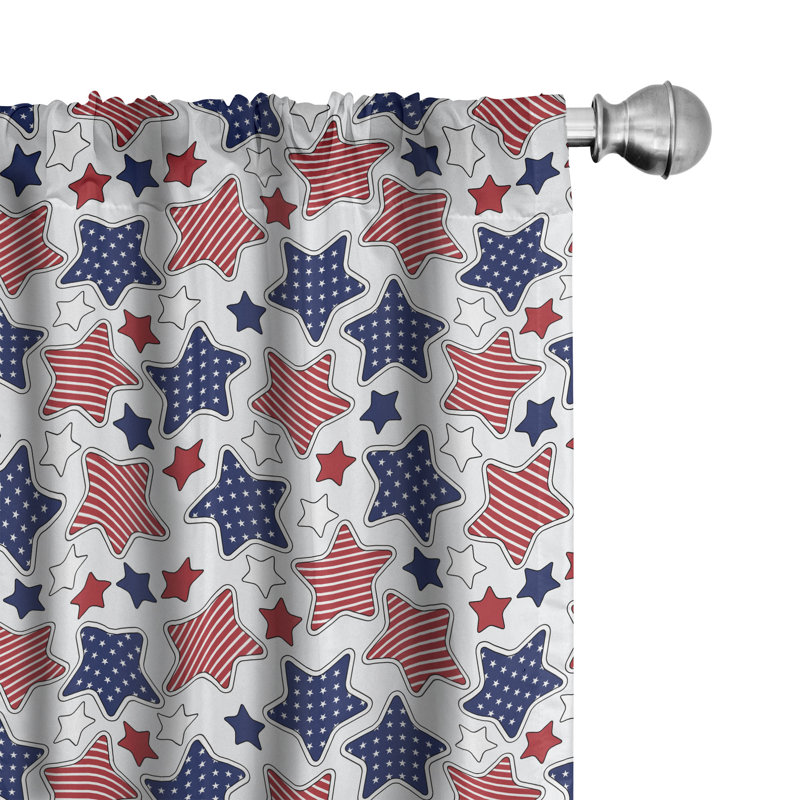 Rideaux 4 panneaux East Urban Home, 4 juillet, L 56 po x L 63 po