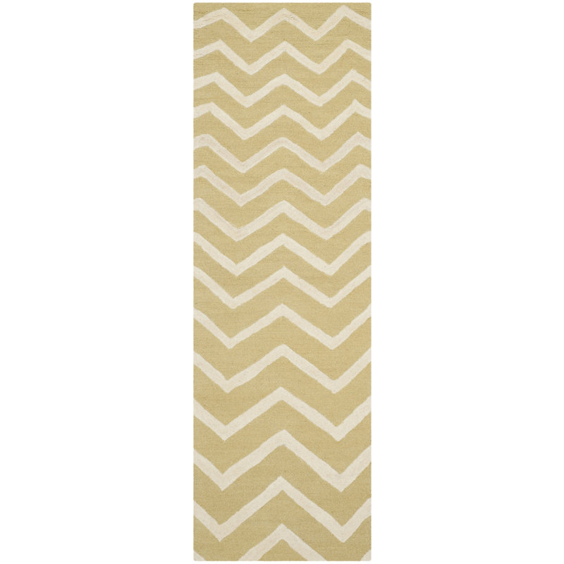 Sanyla Hand Tufted Wool Chevron Rug, Runner 2'6" x 8'