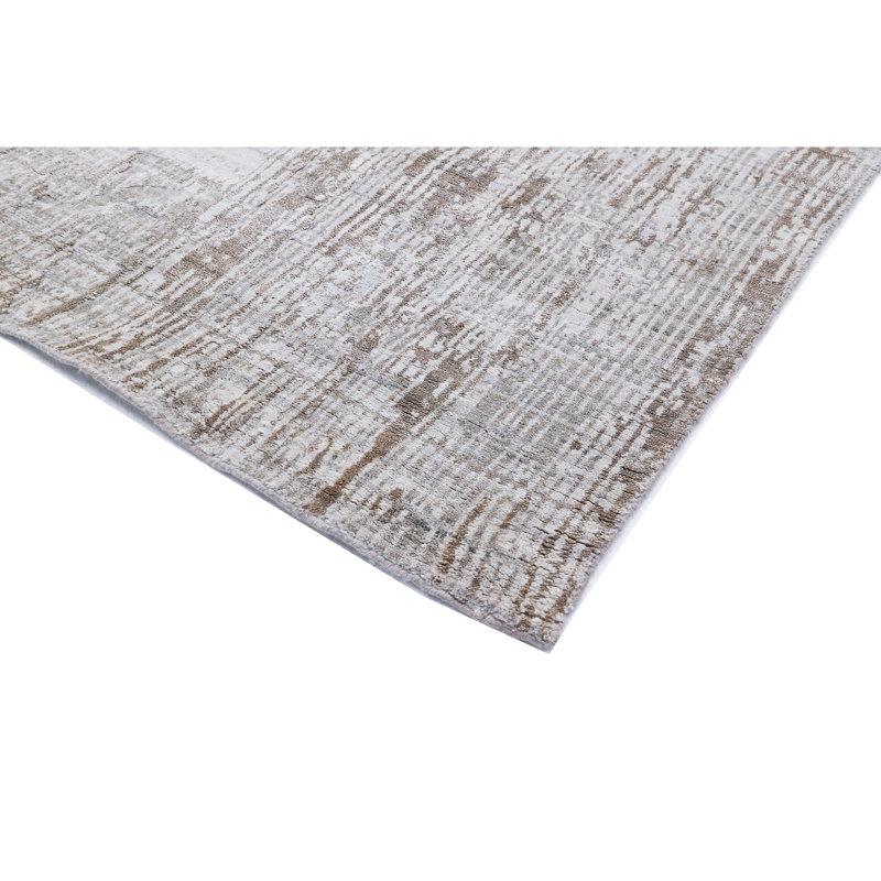 Abstract Area Rug in Gray, Rectangle 9' x 12'