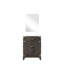 24 po L 18 po x P 18 po - Support de salle de bain en chêne brun - comptoir en acrylique et miroir inclus