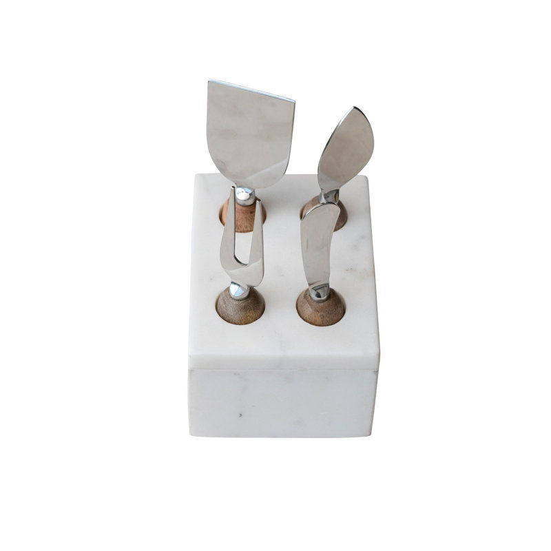 5 Piece Marble Cheese Serving Set