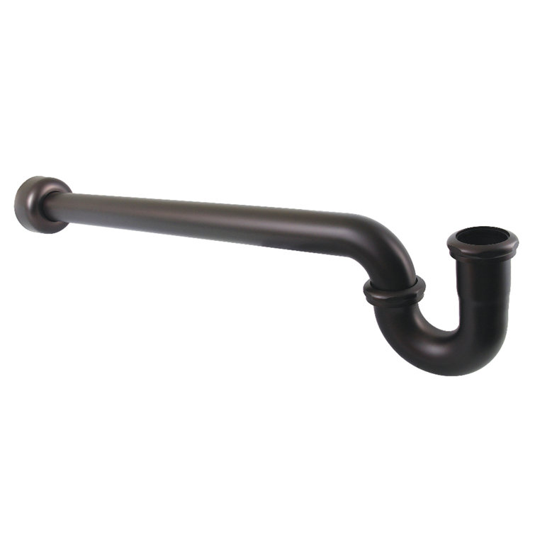 Kingston Brass Trimscape 1-1/4 (or 1-1/2) x 1-1/2 Inch Decor P-Trap with High Box Flange, 24 Inch Length, 18 Gauge