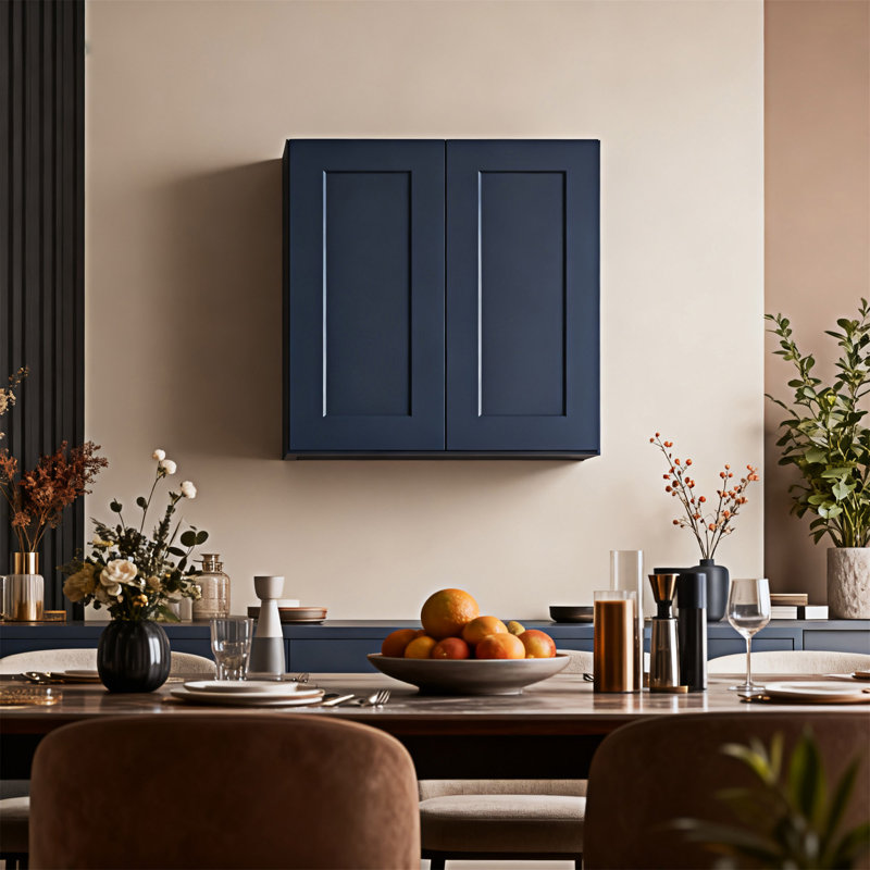 Armoire murale en bois avec tablettes réglables, H 30,02 cm x l 24,02 cm x P 12,02 cm
