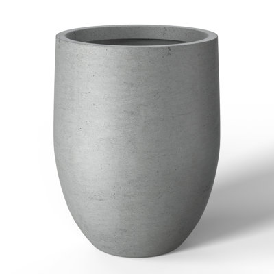 Pot à fleurs / pot rond en béton avec trous de drainage