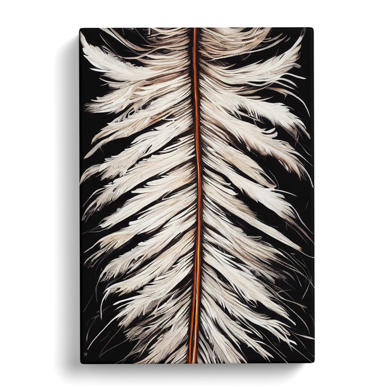 Winter Feather - Wrapped Canvas, 50cm H x 35cm W x 3cm D