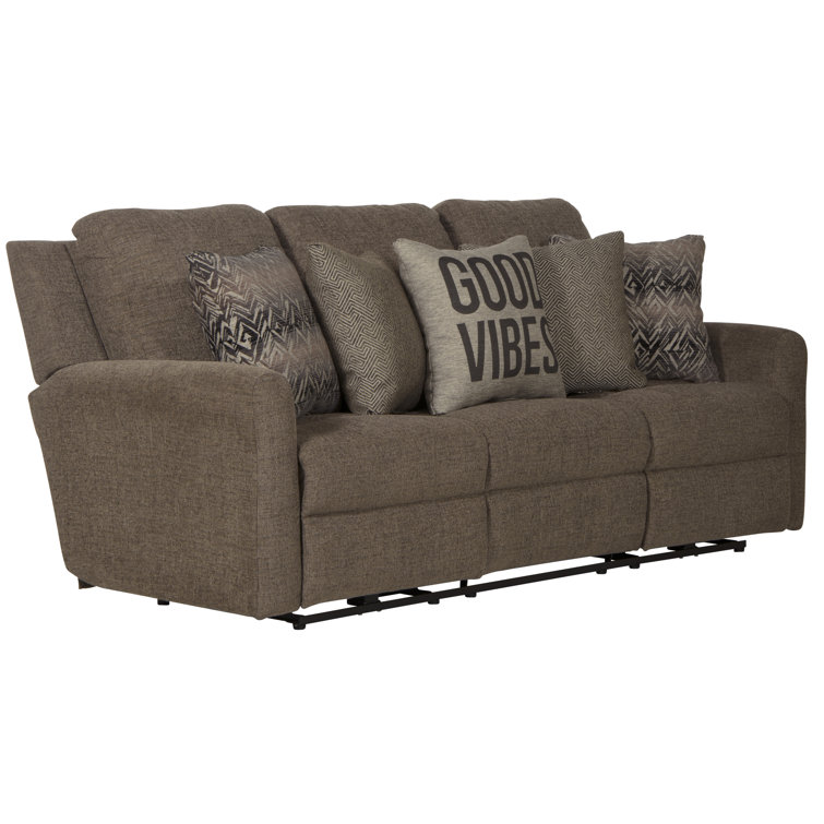 83" Dual Reclining Upholstered Sofa with Accent Pillows