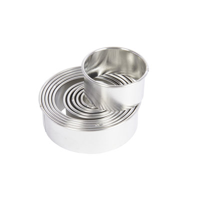 11 Piece Round Plain Pastry Cutter Set