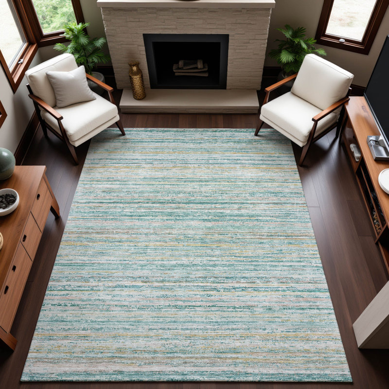 Premium Machine Washable Barry AMF1239 Stripes Rug, Rectangle 8' x 10'