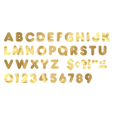 Gold Metallic 4" Casual Uppercase Ready Letters