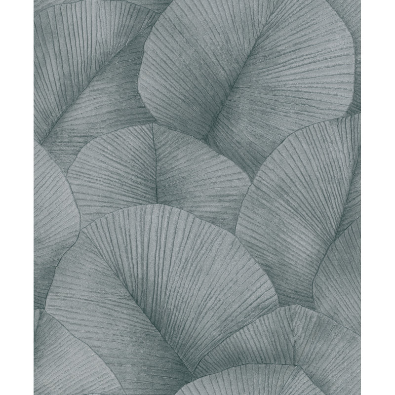 Amariyana Collection Textured Palm Wallpaper Roll, Grey/Silver