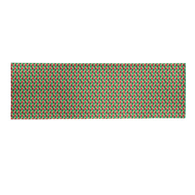 Tapis gris/jaune/rouge fait main geometry