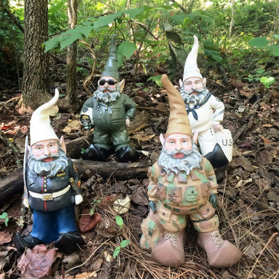 Statue de jardin militaire American Hero Gnome