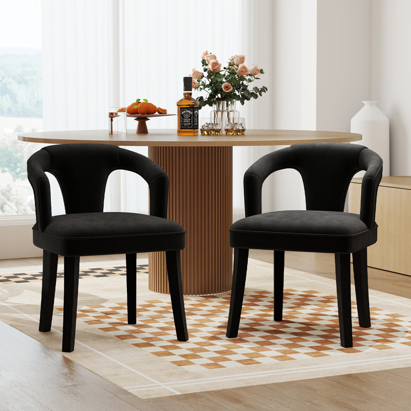 Chaises de salle à manger Modern, Velours noir