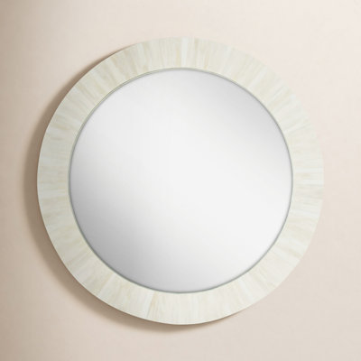 Ceri Round Bone Wall Mirror