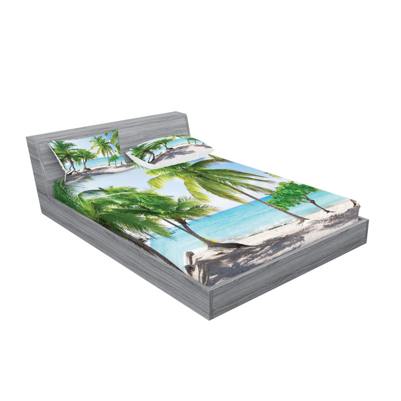 Ensemble de draps et taies décoratives Ambesonne, Ensemble de draps pour grand lit avec 4 taies d'or
