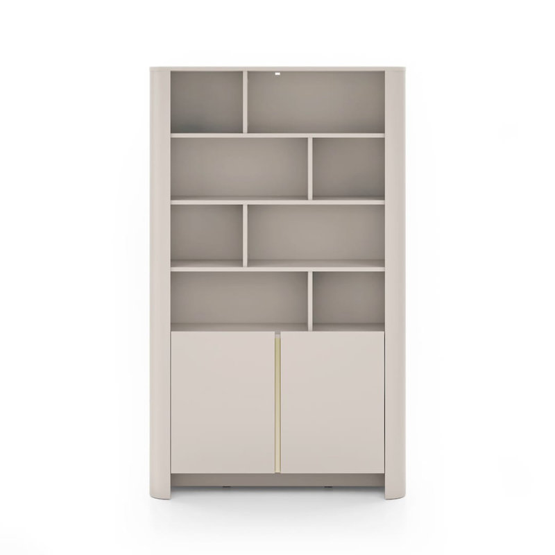 Syvia 170cm H x 103cm W Book Cabinet Bookcase, Cashmere