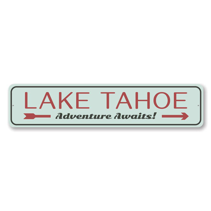 Lake Tahoe attend un panneau en aluminium, H 4 po x l 18 po x P 0,04 po