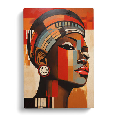 African Woman Dadaism No.3 - Wrapped Canvas Print
