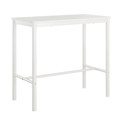 47 Inch Counter Height Bar Table, Rectangular Dining Counter Tables With Metal Legs,White by Ivy Bronx