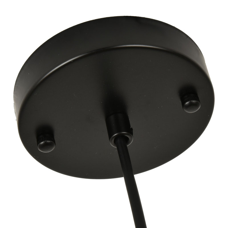 Yadah 1 - Light 6.29" Wide Pendant Light with Cylinder Glass Shade for Kitchen Island, Black, Seeded