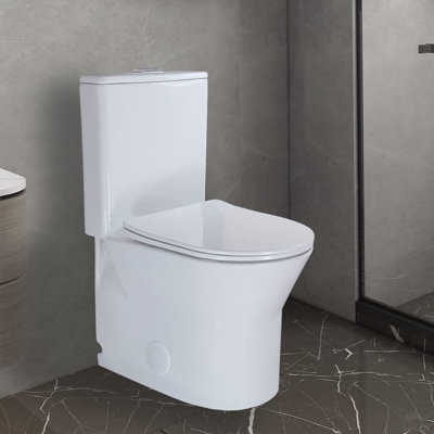 Yingze 22" Compact One-Piece Toilet, Dual Flush (1.1/1.6 GPF), 10" Rough-In Short Design for Small/Narrow Bathrooms, Soft-Close Seat Included