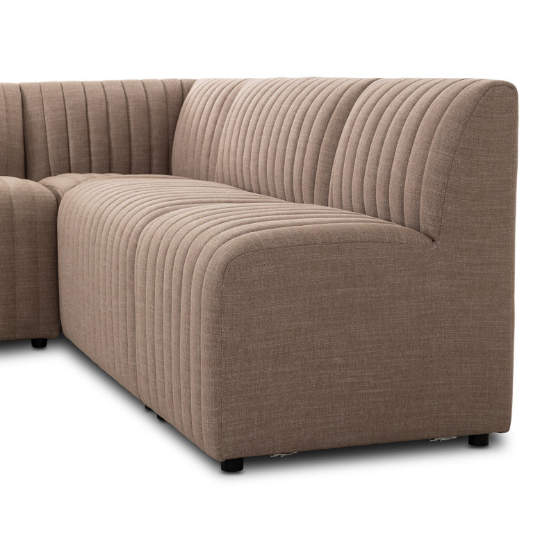 Augustine Modular Corner Sectional, Crypton Nomad Taupe Polyester Blend, 31.5" H x 91.5" W x 66.5" D