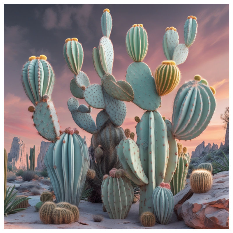 Rideaux de douche Desert Cacti, L 70 po x H 93 po