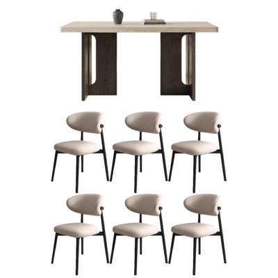 Table de salle à manger rectangulaire en granit à usage domestique