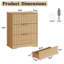Ensemble de chambre à coucher 3 pièces avec commode à 6 tiroirs et ensemble de 2 tables de chevet-699658427