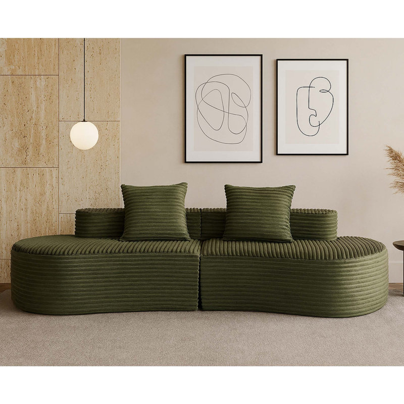 Canapé en velours côtelé Corduroy, Green Corduroy