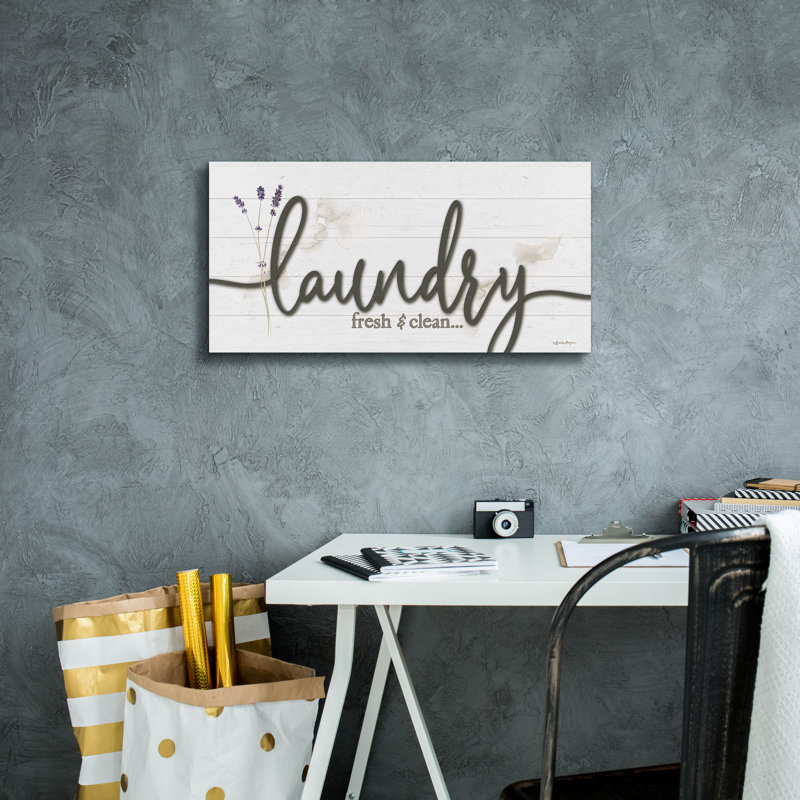  «Laundry Fresh & Clean» par Susie Boyer, art mural sur toile, 24 po x 12 po